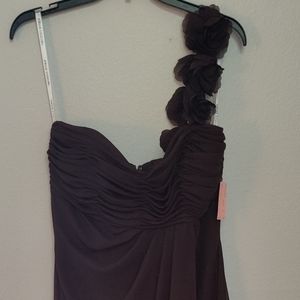 Long brown color formal dress